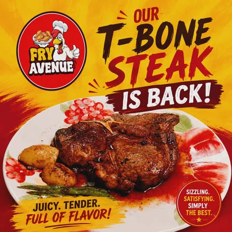 T'bone Steak (Medium)-350-420 Grams